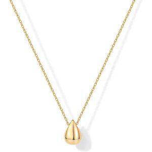 Women's Yellow 14K Gold Plated Dainty Pear Pendant Lobster Clasp Sparkle Jewelry